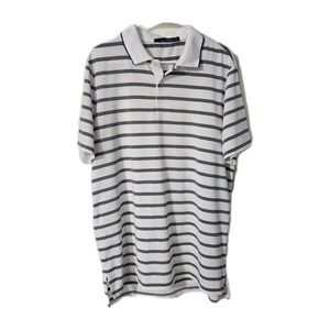 RLX Ralph Lauren Golf Polo Grey White Striped Purple Trim Spanish Oaks Shirt,  L